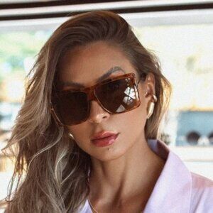 Gucci GG0434S 003 Sunglasses Havana/Gold Square Frame, Brown Lenses